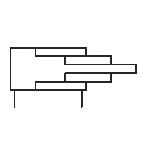 Telescopic cylinder double-acting symbol